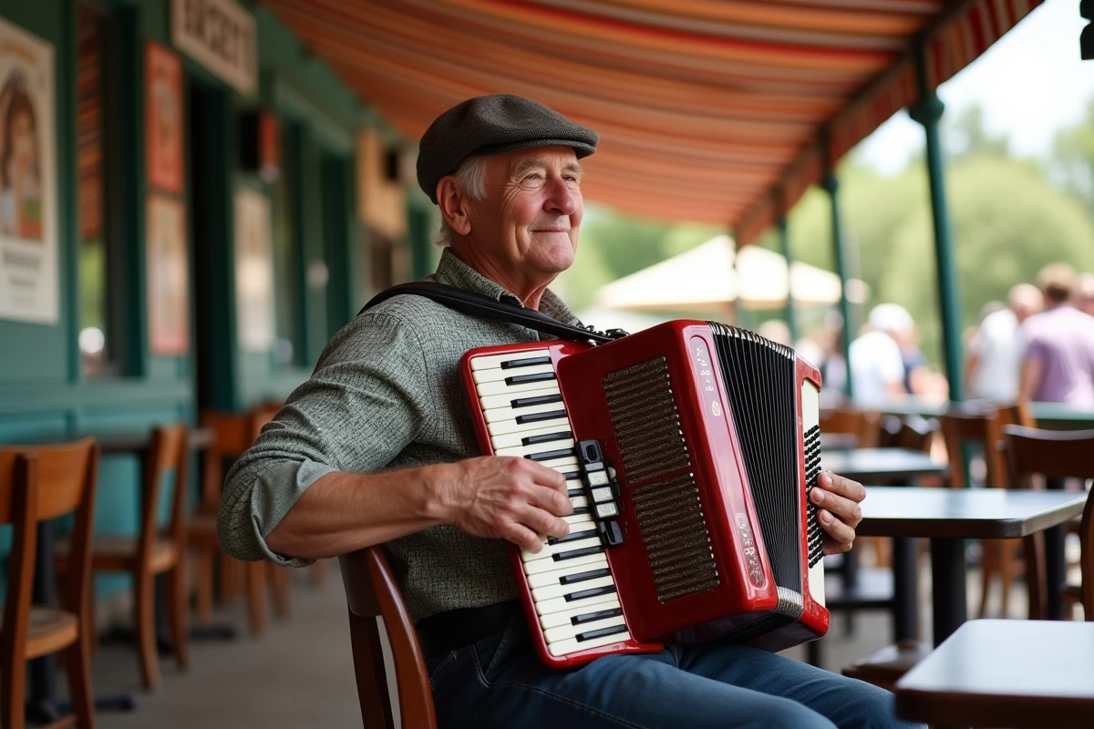 Musicien âgé jouant de l