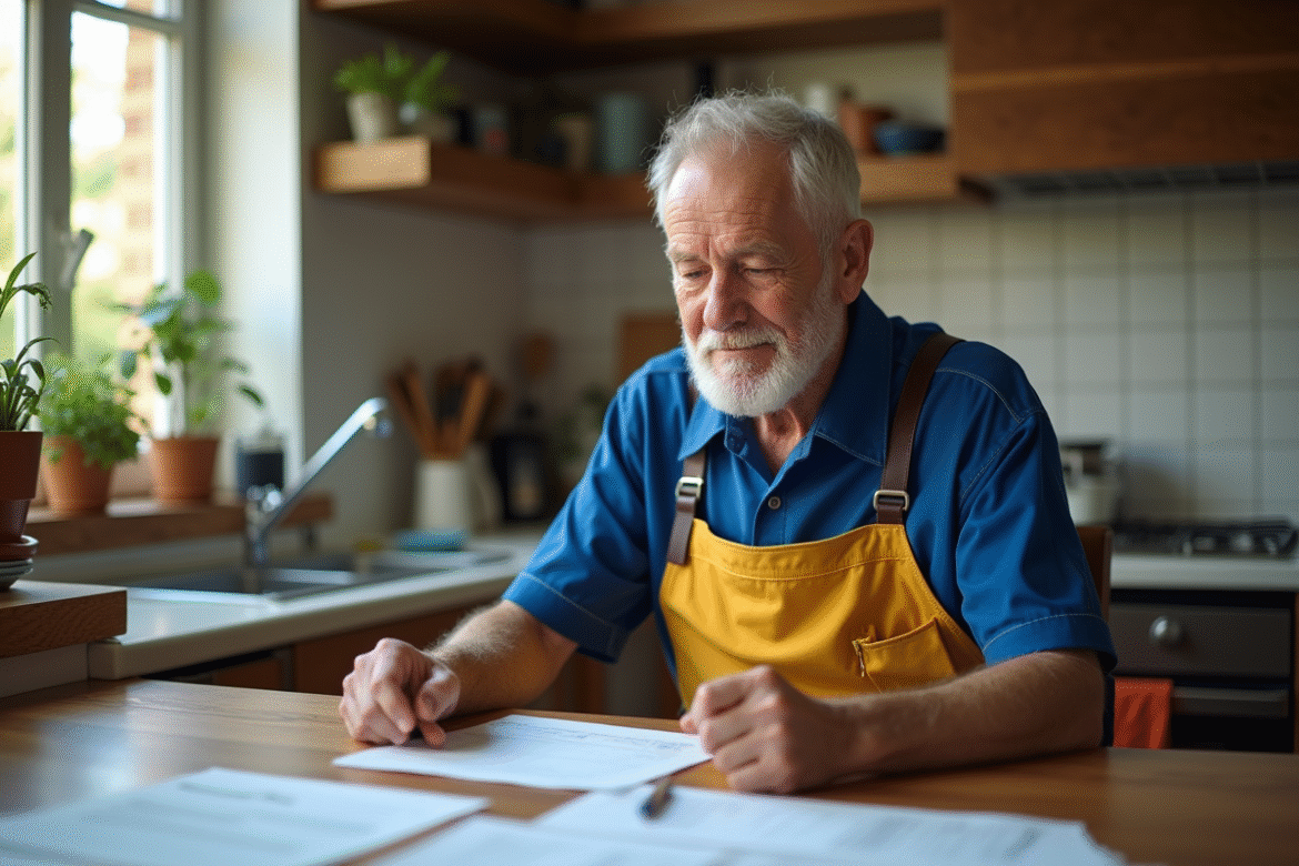 Facteur retraité dans une cuisine chaleureuse