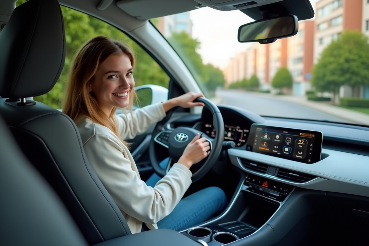 Jeune femme souriante utilise l